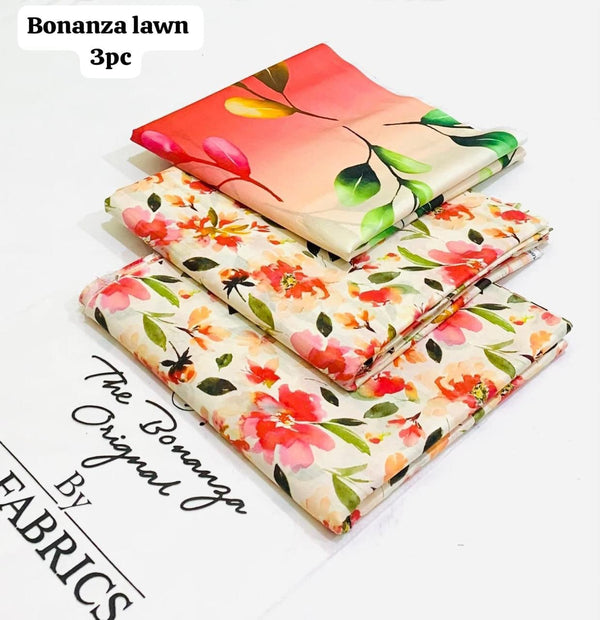 BONANZA LAWN DIGITAL PRINT 3PC #D24